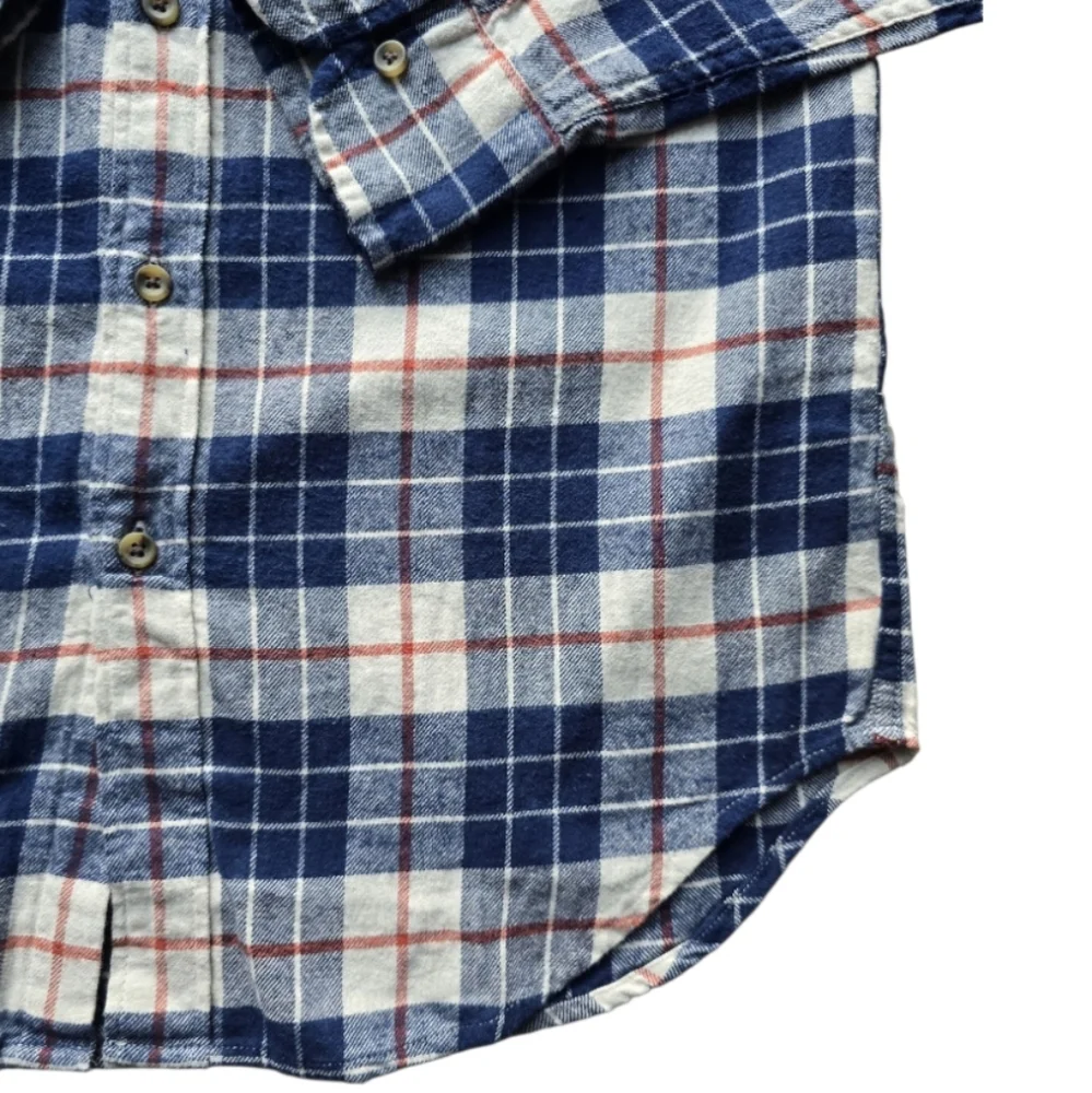 J.Crew Plaid Flannel In Blue/Red/Cream